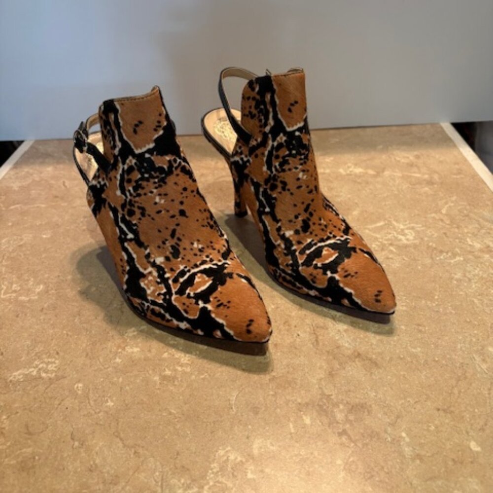 Vince Camuto snake print slingback heels